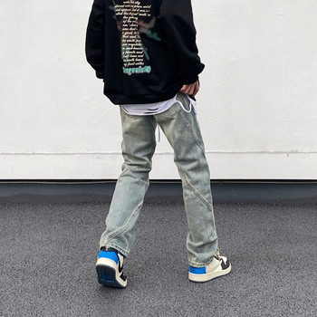 ຢູ່ຫ່າງຈາກຖະຫນົນສູງຖ້າຫາກວ່າທ່ານບໍ່ trendy ອາເມລິກາ retro ລ້າງ jeans ຍາກສໍາລັບຜູ້ຊາຍ, ວ່າງຊື່ hiphop pants.