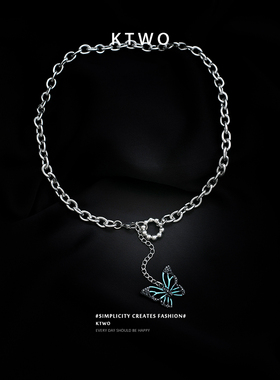 欧式潮酷蝴蝶流苏短款时尚项链