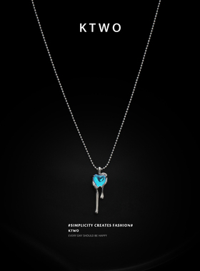 彩色爱心项链女潮ins时尚锁骨链