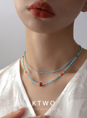 新中式夏日清新绿松石民族风项链