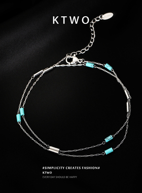 欧式绿松石吊坠项链不掉色锁骨链