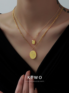 新款时尚气质雕刻吊坠毛衣项链女