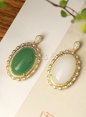 新疆金丝玉东陵玉吊坠挂件项链