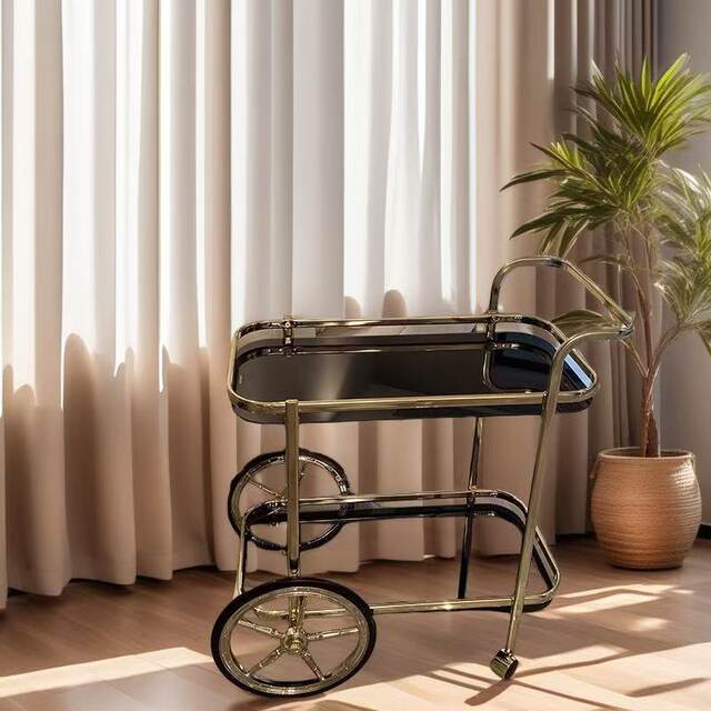 Light luxury dining car storage rack Living room Bedroom Bathroom Mobile cart Sofa side bar tea cart