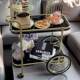 Light luxury dining car storage rack Living room Bedroom Bathroom Mobile cart Sofa side bar tea cart
