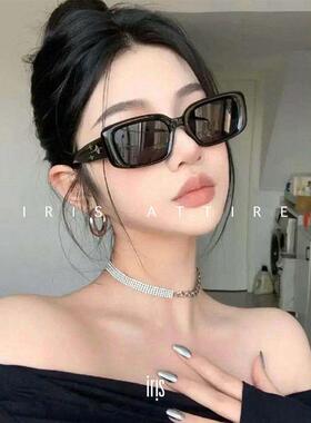 INSHUA千元品质/黑色方形镜框板材太阳眼镜太阳眼镜女ANTENA