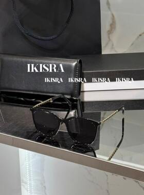 方框链条平光镜素颜眼镜