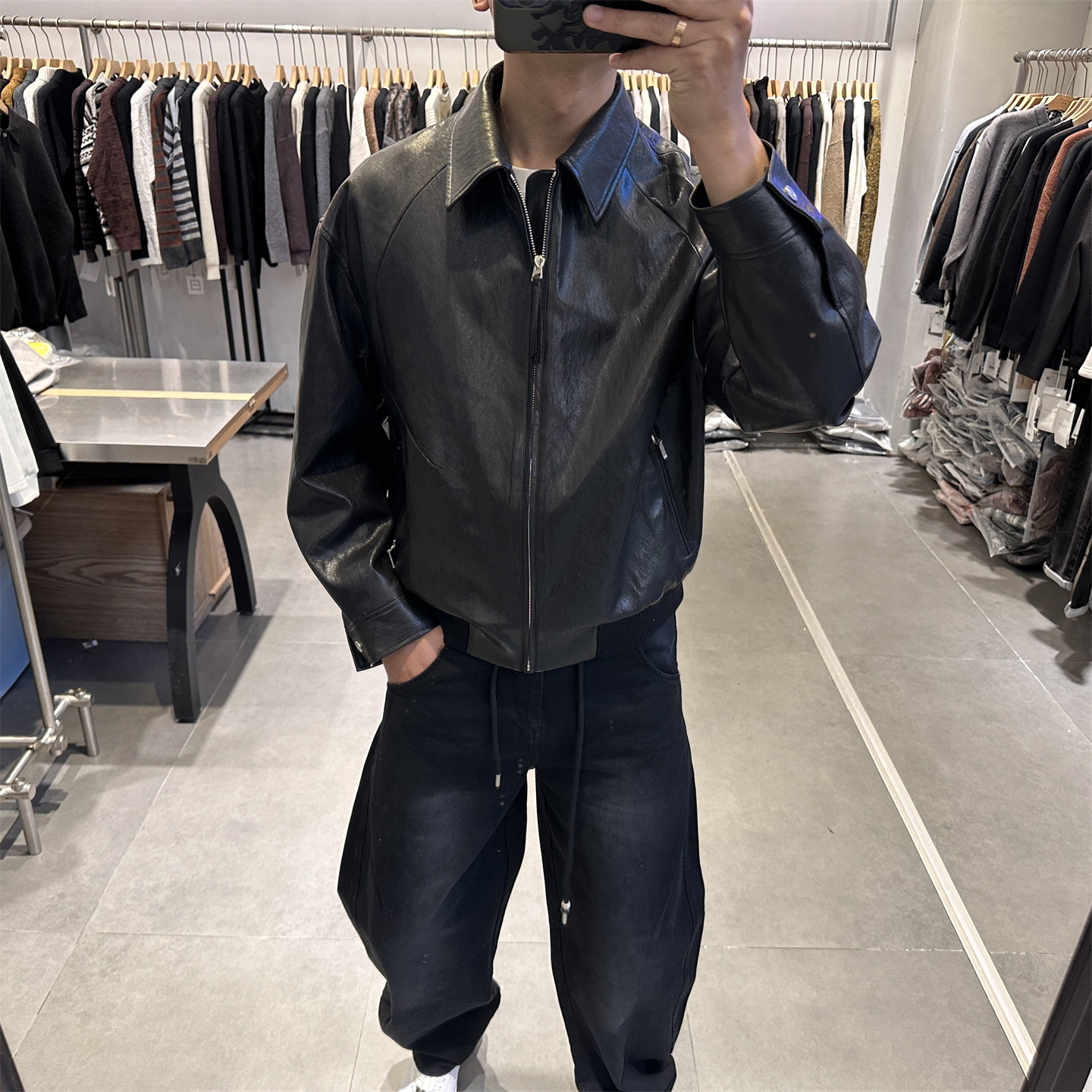 轻奢老钱风复古翻领pu皮夹克男春秋季美式痞帅简约通勤皮衣外套潮,淘宝优惠券,粉丝福利购,淘宝优惠卷