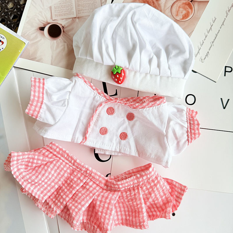 仅衣服】S号可琦安公仔着替饼饼小厨师贝儿娃衣草莓厨娘套装可爱,淘宝优惠券,粉丝福利购,淘宝优惠卷