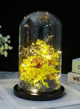 永生花diy材料玻璃罩装饰小夜灯