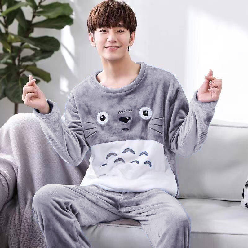 男士睡衣秋冬季法兰绒加厚加绒珊瑚绒卡通睡衣男款家居服冬天套装,淘宝优惠券,粉丝福利购,淘宝优惠卷