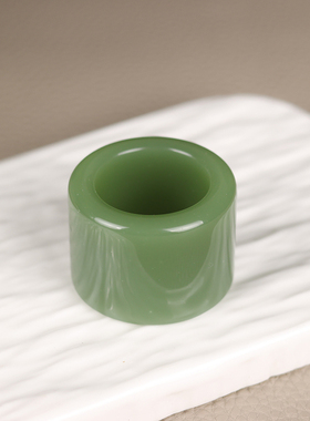 新疆鸭蛋青扳指男士玉扳指烟青玉戒指青白玉男款玉石扳指玉石指环