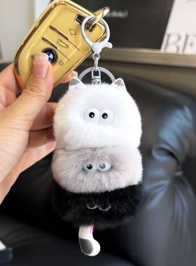 獭兔毛丑萌叠叠猫包包钥匙扣挂件