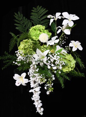 白色系仿真花造景装饰摆件