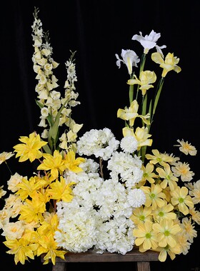 黄色系仿真花材假花摆设插花造景