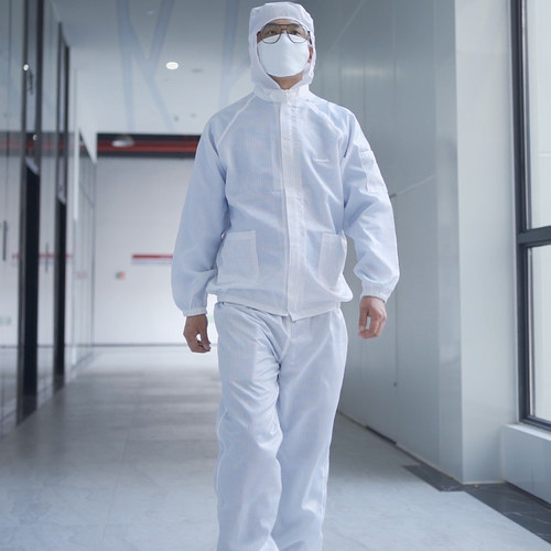 冬季食品厂工作服套装男烘焙车间女防尘服装连帽分体工衣刺绣logo - 图2