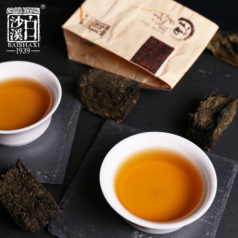 黑茶湖南安化黑茶白沙溪正品金花茯砖茶福天下五年陈天茯茶640g