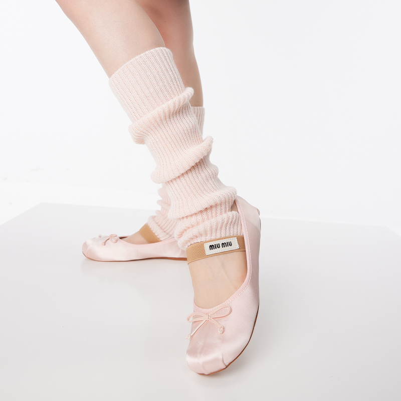 弥构秋冬粉色长筒踩脚小腿堆堆袜套y2k辣妹亚文化针织腿套芭蕾袜