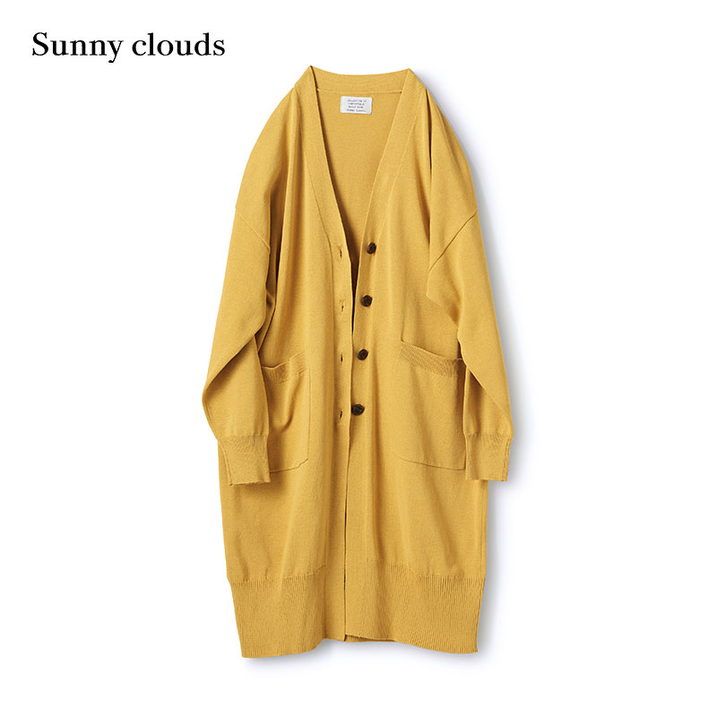 桑妮库拉/Sunny clouds 女式落肩宽松长款针织衫