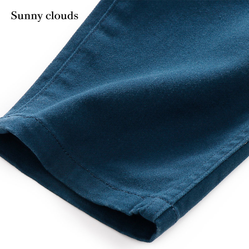 秋季新品 桑妮库拉/Sunny clouds 女式棉混微弹紧腿裤（深蓝） - 图3