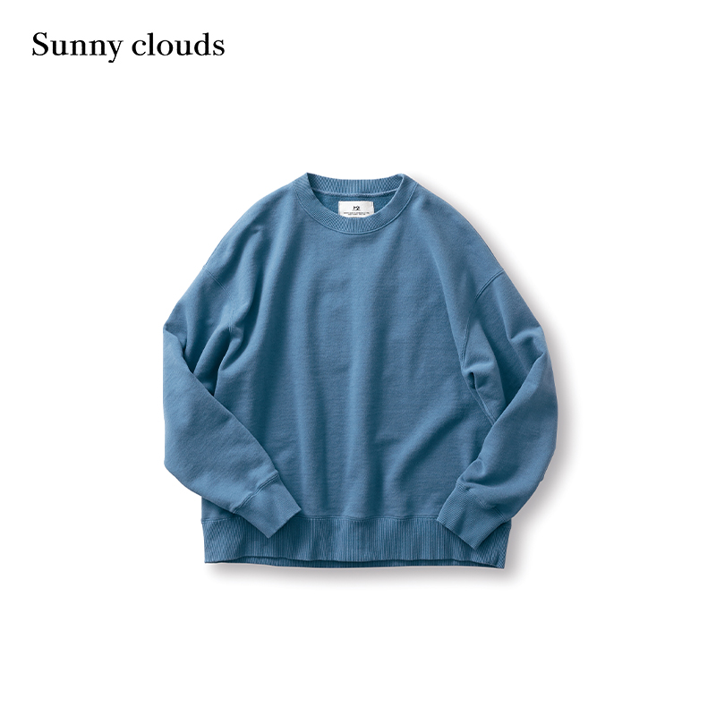 春季新品 桑妮库拉/Sunny clouds棉混企鹅刺绣男友风卫衣套头上衣 - 图0