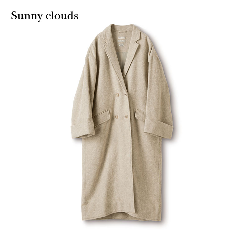 Sunny clouds Shuttle Notes日本面料 女式棉混落肩切斯特大衣 - 图0