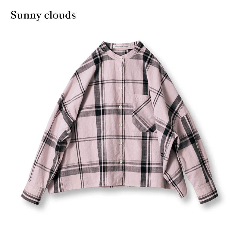 桑妮库拉/Sunny clouds 女式纯棉落肩格子衬衫 - 图0