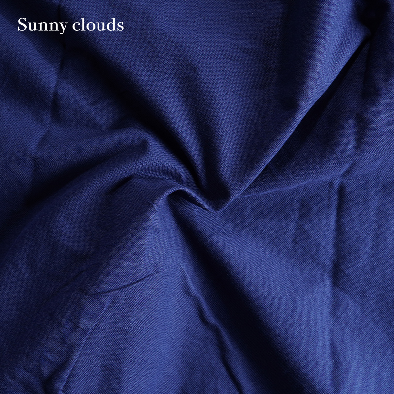 春季新品 桑妮库拉/Sunny clouds 纯棉落肩宽松衬衫藏蓝百搭上衣 - 图3