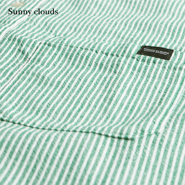 Women's pure cotton stand collar dropped shoulder Japanese striped shirt