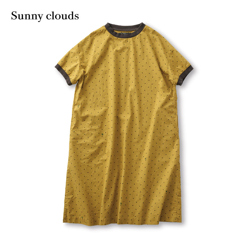 桑妮库拉/Sunny clouds 女式纯棉圆点风种子印花连衣裙 - 图0