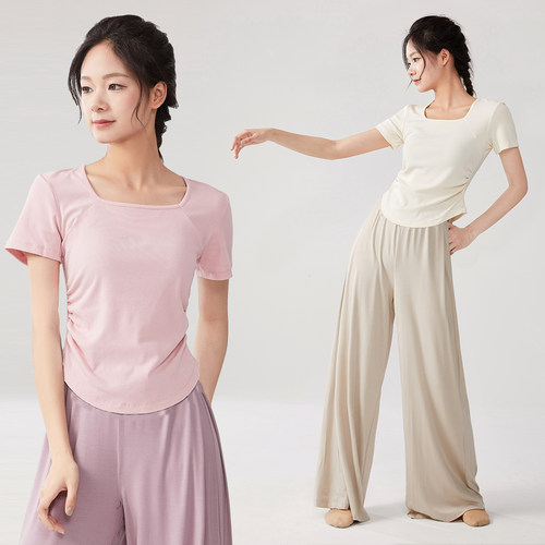 现代舞舞蹈练功服女套装春夏长袖古典舞跳舞服专业民族中国舞上衣 - 图2