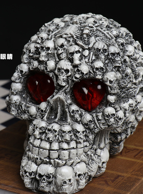 复古做旧骷髅头模型创意万圣节