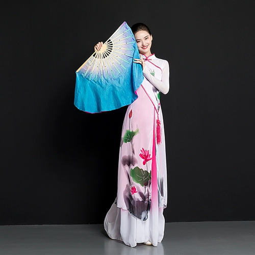 Двусторонний двухцветный синий танцующий шелковый воздушный змей, градиент