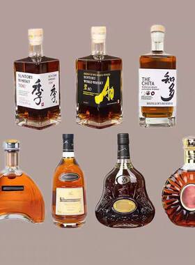 酒吧会所假酒清酒威士忌样板间展厅日式酒柜洋酒装饰酒瓶陈设摆件