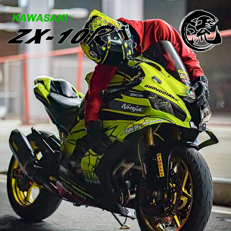 川崎ZX4R/6R/10R/ninja忍者改装后视镜移除盖碳纤维整合LED转向灯 - 图3