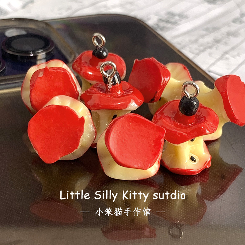 【平安果】手绘陶瓷树脂苹果珠子吊坠手工diy手链项链饰品配件,淘宝优惠券,粉丝福利购,淘宝优惠卷