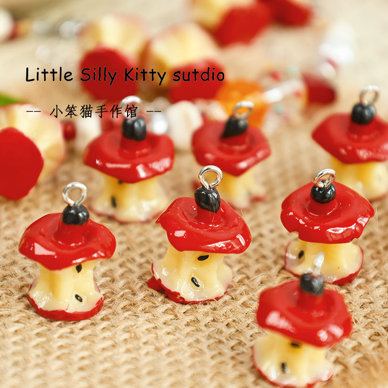 【平安果】手绘陶瓷树脂苹果珠子吊坠手工diy手链项链饰品配件,淘宝优惠券,粉丝福利购,淘宝优惠卷