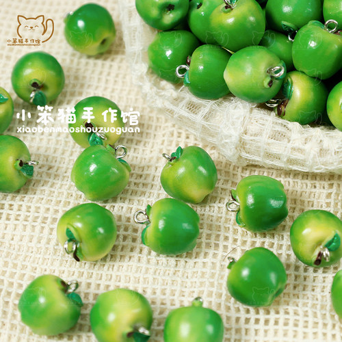 【苹果乐园】可爱树脂苹果珠子吊坠手工diy串珠手链项链饰品配件 - 图0