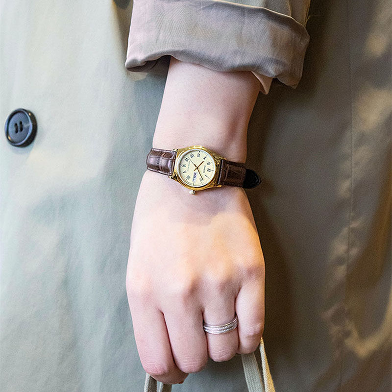 卡西欧女士金色小表盘星期日历手表 锦时亨海外日韩腕表