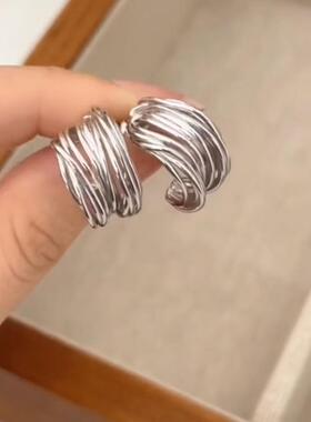 欧美个性不规则C形轻奢耳环