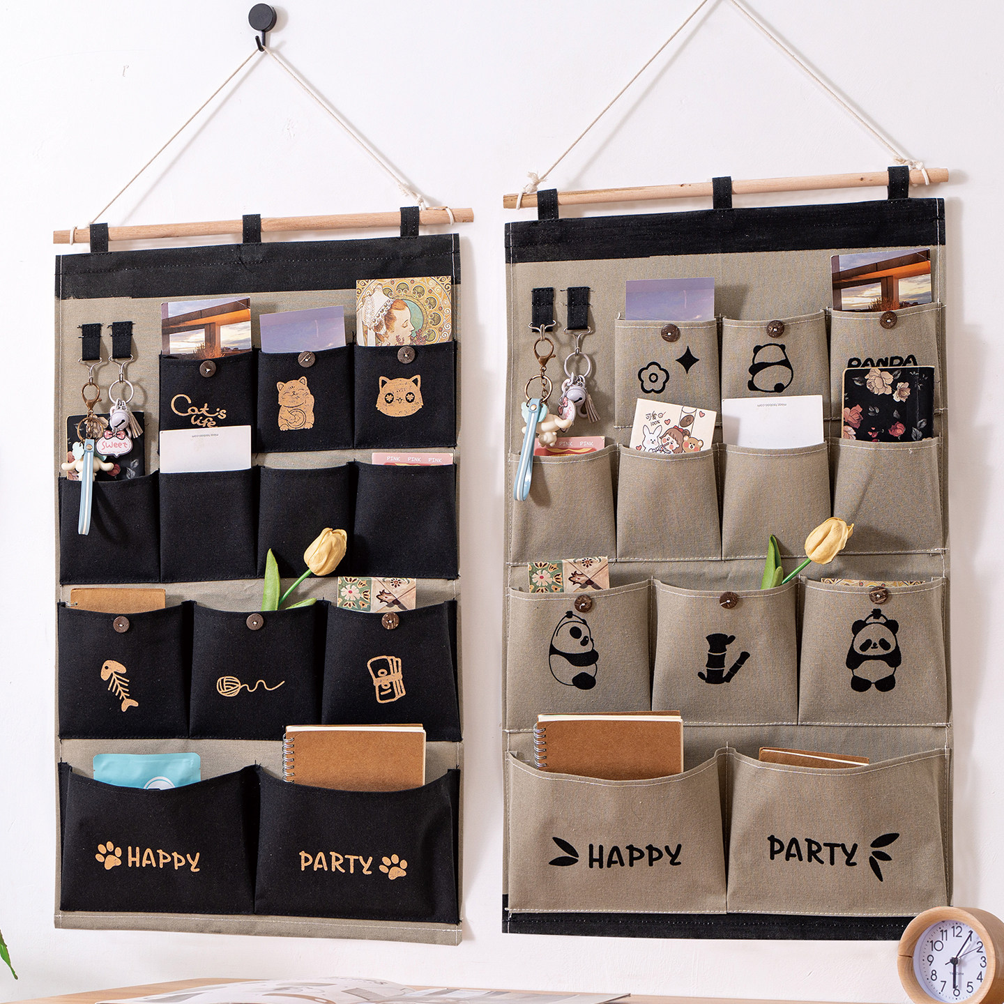 Fabric hanging mobile phone storage hanging bag dormitory wall hanging