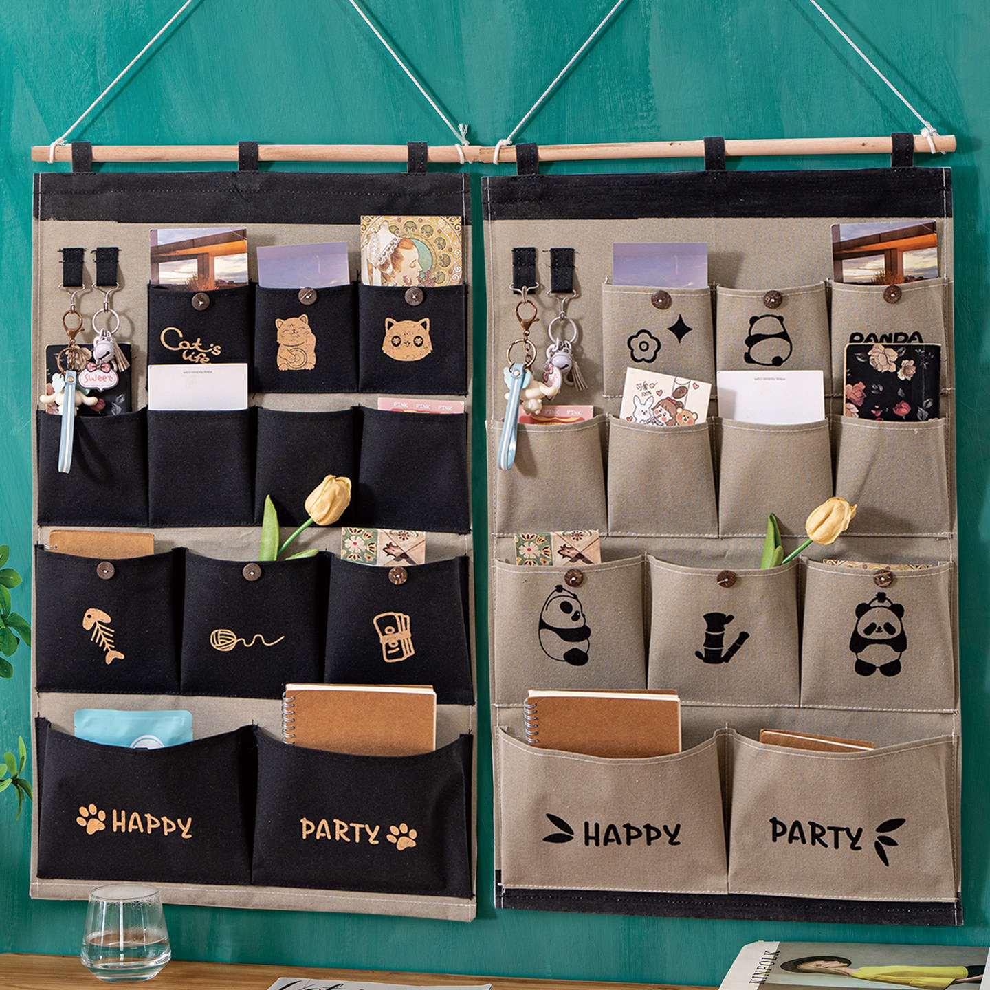 Fabric hanging mobile phone storage hanging bag dormitory wall hanging