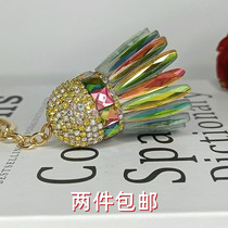 Finished hand DIY crystal badminton pendant key buckle Gift competition Souvenir Prize Material Bag Pendant Accessories