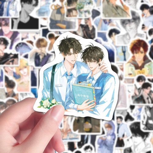 210张原耽BL二次元同人小说某某伪渣放学等我双男主立绘手账贴纸 - 图0