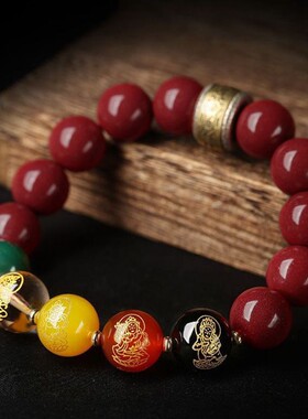 新款低含量五路财神手链本命年护身款转运珠可转动男女款一件代发