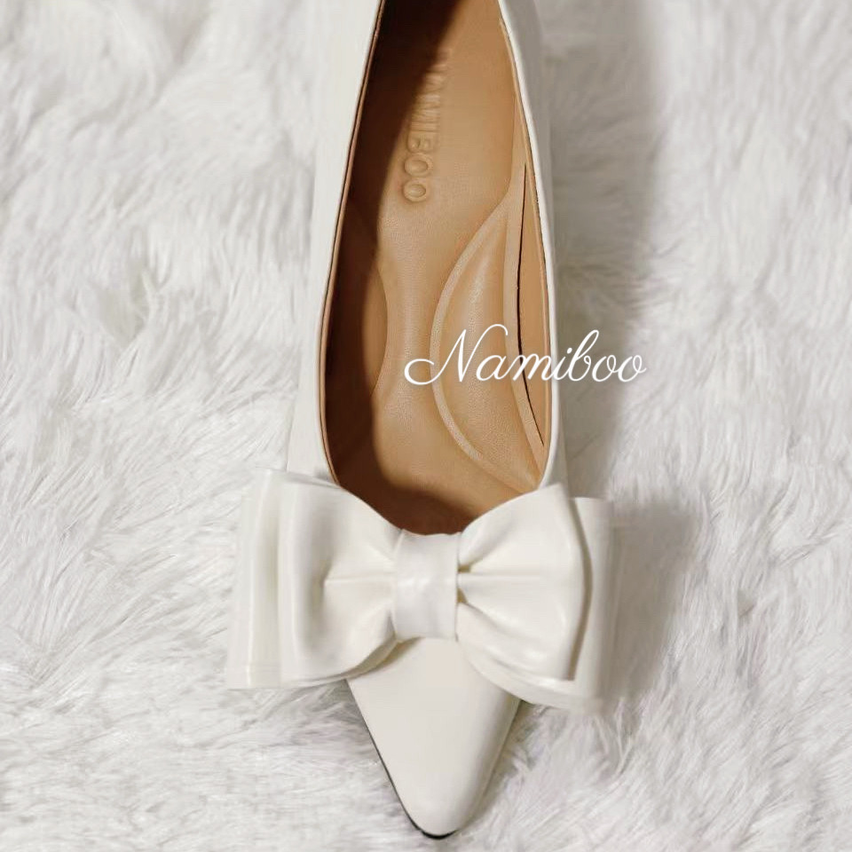 12.28尾款/ 羊皮原创-Namiboo2025新款尖头高跟玛丽珍蝴蝶结单鞋,淘宝优惠券,粉丝福利购,淘宝优惠卷