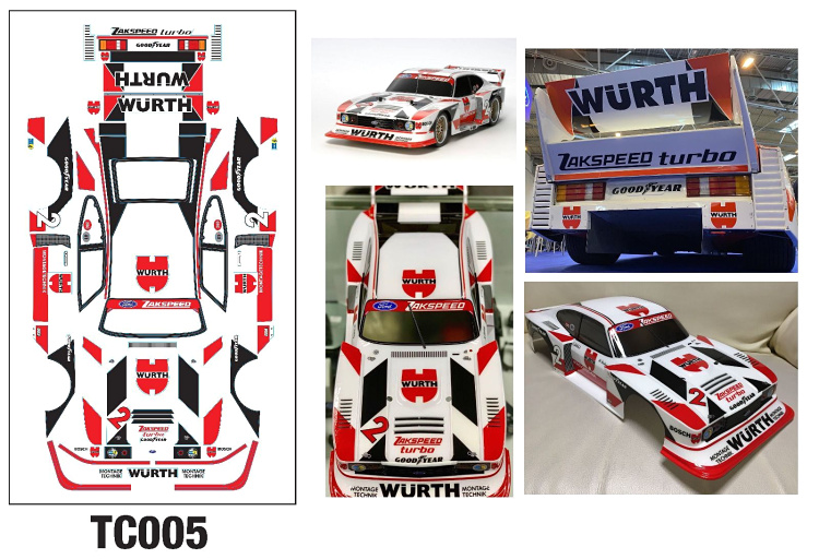 1/10 电房RC 漂移模型 透明车壳 Team C 福特Zakspeed Capri 铲车 - 图1