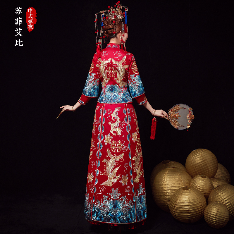 苏菲艾比旗舰店秀禾服新娘新款中式婚纱礼服结婚男女情侣款龙凤褂秀禾中国风3