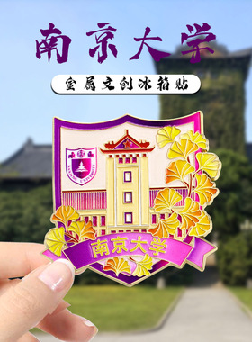 中国名校金属冰箱贴北京大学留念品南京旅游文创纪念品学校磁吸贴