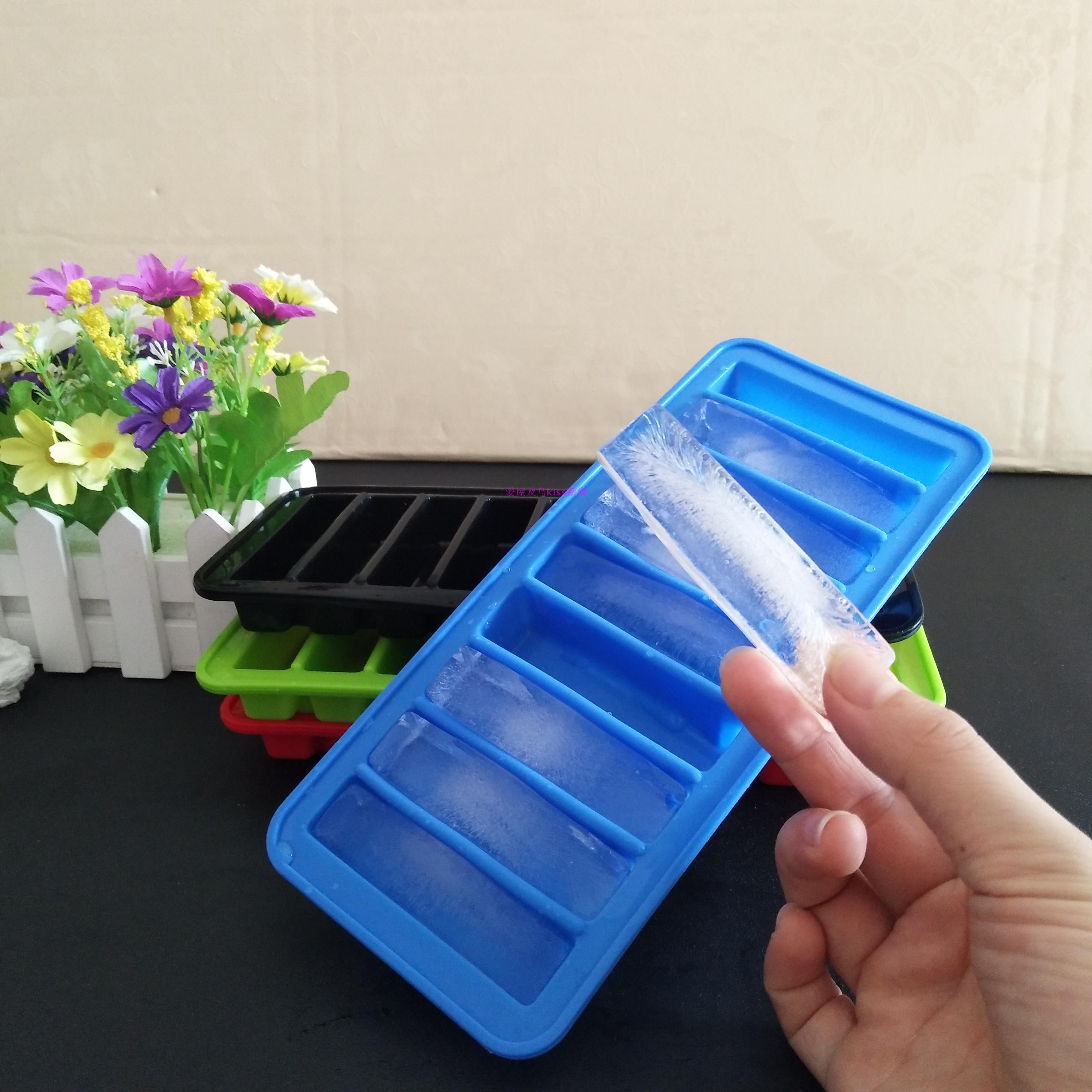 创意硅胶长条冰格模具制冰盒细长水杯冰块制冰器实用酒具冰棒冰条_虎窝淘